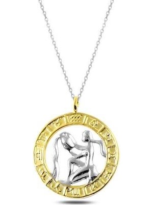 Inure Jewelry ​Gümüş Gold Kova Burcu Kolye