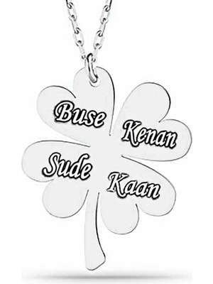 Inure Jewelry Gümüş Dört Yaprak İsimli Yonca Bayan kolye