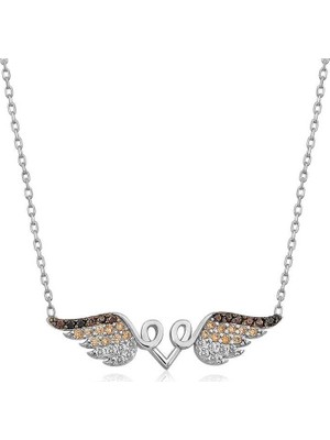 Inure Jewelry Gümüş Kanatlı Kalp Kolye