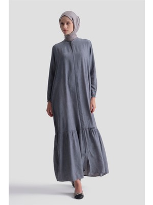 Armine Fırfırlı Basic Ferace Gri