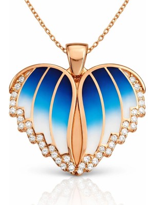Inure Jewelry Gümüş Rose Kalpli İsimli Bayan Kolye