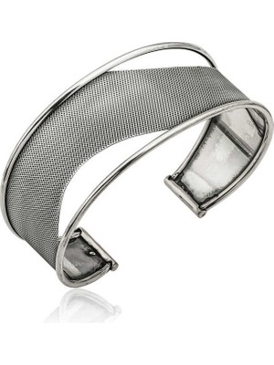 Inure Jewelry Gümüş Eskitme Desenli Bayan Bilezik