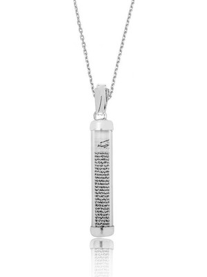 Inure Jewelry Gümüş Silindir Cevşen Dualı Kolye