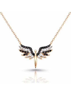 Inure Jewelry ​Gümüş Rose Mikail Meleği Bayan Kolye