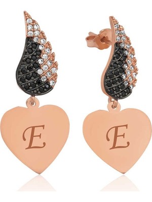 Inure Jewelry Gümüş Kanatlı Kalp Küpe