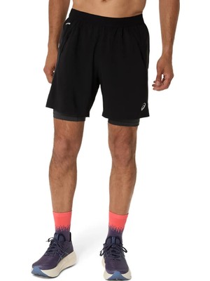 Asics Road 2n1 7ın Short Erkek Siyah Şort 2011D246-001