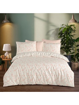 Karden Flower Dream Cotton Willow Pudra %100 Pamuk Poplin Çift Kişilik Nevresim Takımı