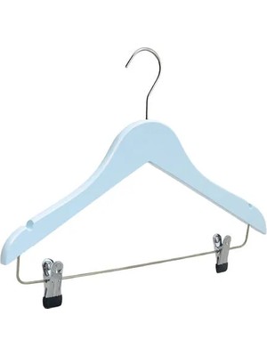 Nyn Ahşap Mandallı Çocuk Askısı Mavi Renk 6 Adet 34 cm