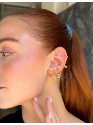 Charmlucky Çelik Yıldız Charm Earcuff