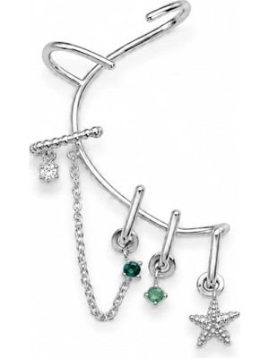 Charmlucky Çelik Yıldız Charm Earcuff