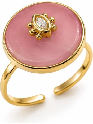 Charmlucky Çelik Pembe Yüzük(Ayarlanabilir)