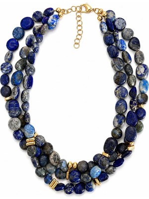 Charmlucky Doğal Lapis Lazuli 3lü Kolye