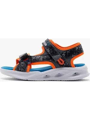 Skechers Sola Glow Sandal Büyük Erkek Çocuk Gri Işıklı Sandalet 401672L Ccor