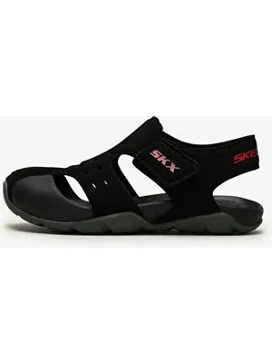 Skechers Side Wave Büyük Erkek Çocuk Siyah Sandalet 92330L Bkcc