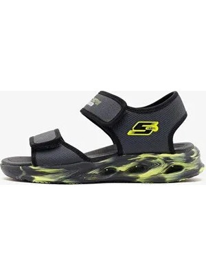 Skechers Sola Glow Sandal Büyük Erkek Çocuk Gri Işıklı Sandalet 407032L Ccbk