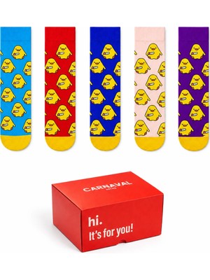 Carnaval Socks Katil Civciv Desenli 5\'li Kutulu Çorap Seti