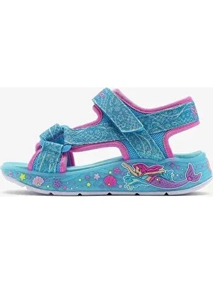 Skechers Mermaid Dreams Sandal Büyük Kız Çocuk Mavi Işıklı Sandalet 303108L Blmt