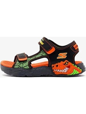 Skechers S-Lights: Creature-Splash Büyük Erkek Çocuk Siyah Işıklı Sandalet 400614L Bkor