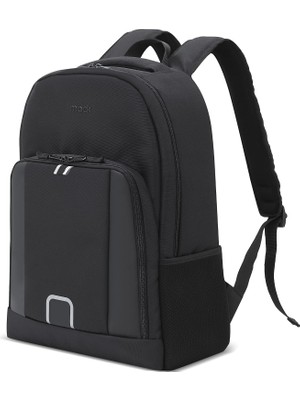 Happy Trend Mack Luna Eco MCE-1201 Çevre Dostu Reflektörlü Laptop Çantası, Seyahat Sırt Çantası, Macbook Sırt Çantası, Erkek Kadın 15.6 Inç Bilgisayar Çantası, Siyah