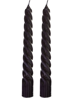 Mudo Home 2Lİ BURGULU ŞAMDAN MUM SİYAH 18CM