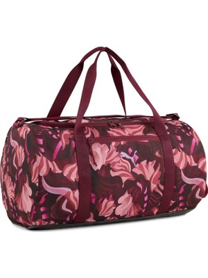 Happy Trend Puma Kadın At Floral Rıbbon Barrel Bag Spor Çantası Ruby Shimmer-Poised Pink-Aop Tek Beden