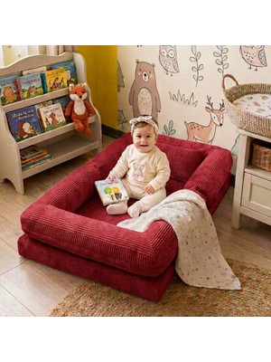 MiniWood Montessori Yatak Oyun Alanlı Bebek Yer Yatağı Sünger Çocuk Karyola