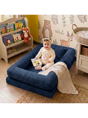 MiniWood Montessori Yatak Oyun Alanlı Bebek Yer Yatağı Sünger Çocuk Karyola