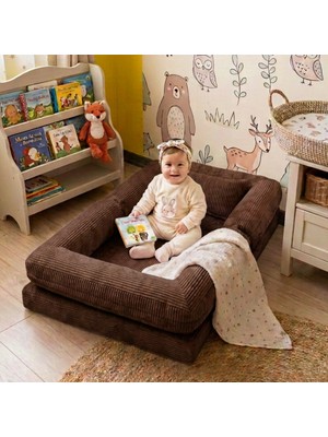 MiniWood Montessori Yatak Oyun Alanlı Bebek Yer Yatağı Sünger Çocuk Karyola