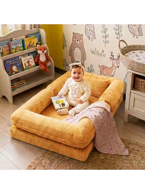 MiniWood Montessori Yatak Oyun Alanlı Bebek Yer Yatağı Sünger Çocuk Karyola