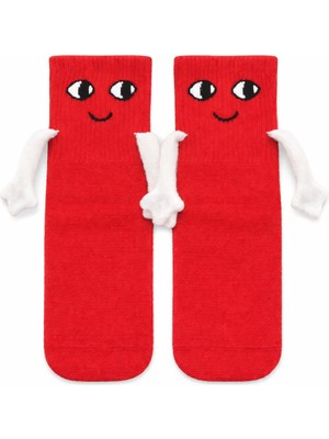 Carnaval Socks Carnaval Kırmızı El Ele Tutuşan Çocuk Çorabı