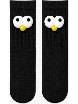 Carnaval Socks Carnaval Siyah Pörtlek Gözlü Unisex Soket Çorap