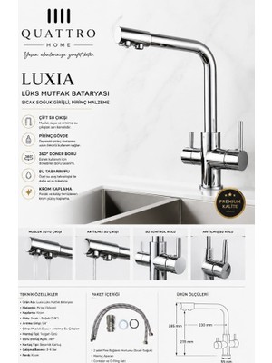 Quattro Home Luxia Arıtmalı Evye Bataryası
