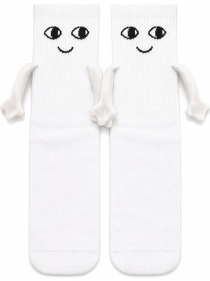 Carnaval Socks Carnaval Beyaz El Ele Tutuşan Unisex Çorap