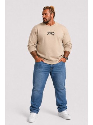 Moc Grande Mocgrande Büyük Beden Erkek Sweat Zero 22732 Bej