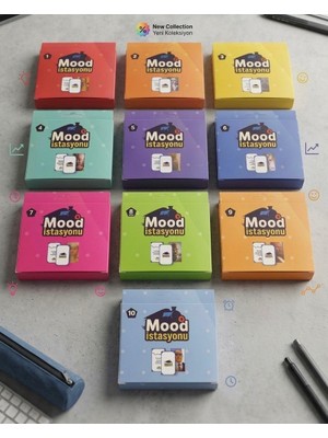 tp Mood Istasyonu 10'lu Kutu Seti - Eğlenceli Konsept Kartlar & Resimli Kutu