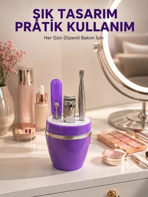 tp Mor Manikür Pedikür Seti Taşınabilir Kişisel Bakım Kiti - Lisinya