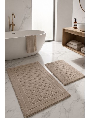 Neşe Home Collection Clark Banyo Paspas Seti Bej