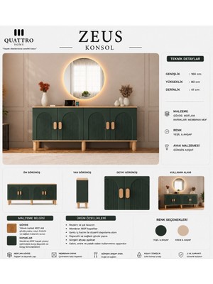 Quattro Home Zeus Aynalı Konsol