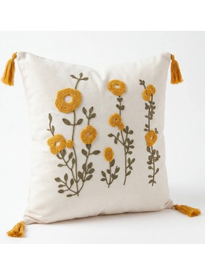 Cicim Home Bohem Dekoratif Punch Kırlent Kılıfı 43×43 cm Püsküllü