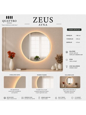 Quattro Home Zeus Yuvarlak LED Ayna