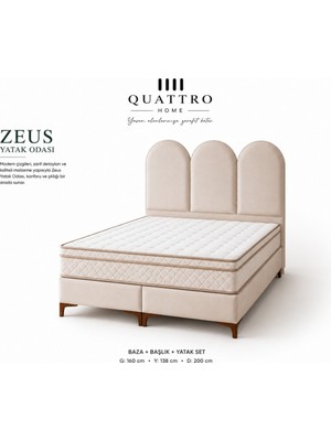 Quattro Home Zeus Çift Kişilik Baza Başlık Yatak Seti