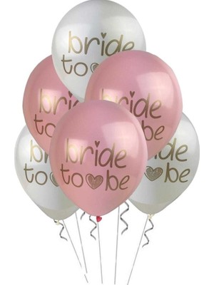 BeySüS Bride To Be Pastel Balon 10 Lu 30 cm Beyaz ve Pembe Renkli Düğün Süsleme