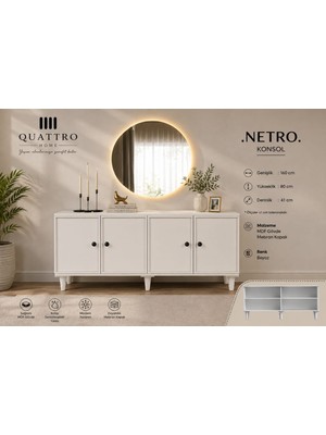 Quattro Home Netro Aynalı Konsol