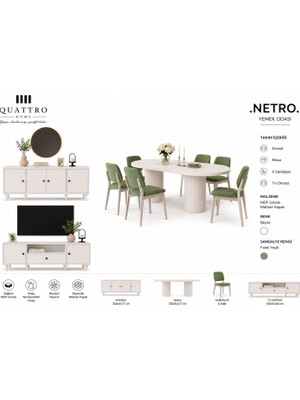 Quattro Home Netro Yemek Odası Takımı