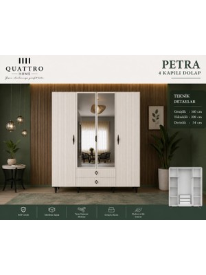 Quattro Home Petra 4 Kapılı Aynalı Dolap