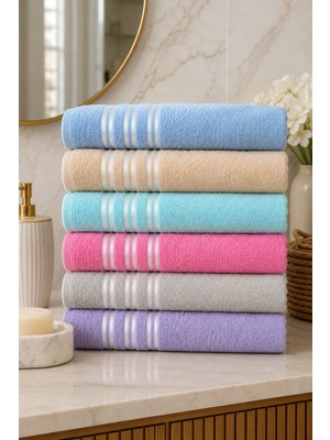 Mela Home Mirela 50*90 cm 6'lı El ve Yüz Havlu Seti- Çeyizlik- Hediyelik - Mutfak %100 Pamuklu
