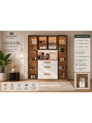 Quattro Home Venedik Çok Amaçlı Kahve Köşesi Dolabı