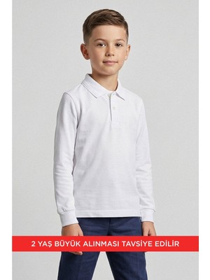 Kinderos Pamuklu Uzun Kollu Polo Yaka Okul Tişört - 26Y 2450