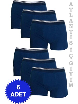 Berrak Erkek 6'lı Boxer %95 Pamuk-Lacivert-3xl