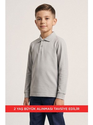 Kinderos Pamuklu Uzun Kollu Polo Yaka Okul Tişört - 26Y 2450